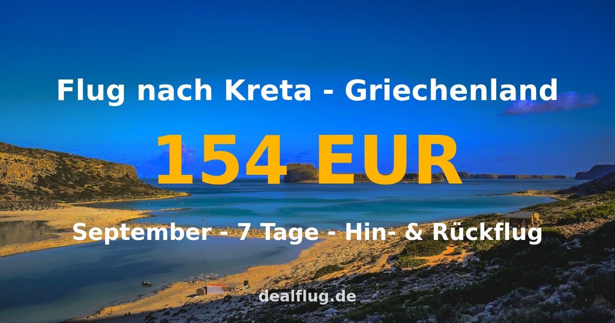Flug nach Kreta ab 154 € — Hin & Rückflug im September